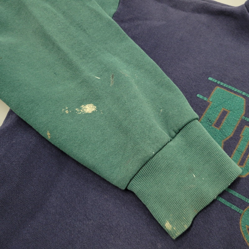 【現状渡し品】【メンズ】 JANSPORT ジャンスポーツ BUDWEISER 2-TONE HOODED SWEATSHIRT フーデッド スウェットシャツ USA製 c1992 パーカー 長袖 トップス 146-260218-as-17-izu サイズ：XL カラー：ネイビー×グリーン 万代Net店