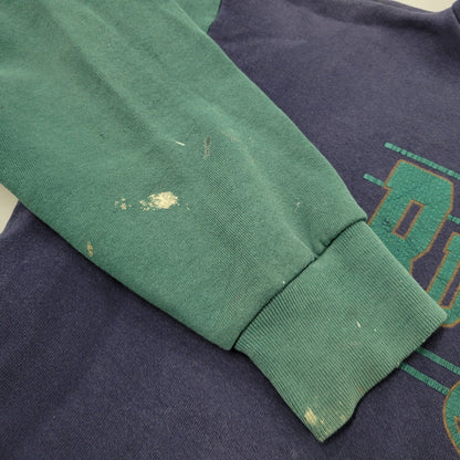 【現状渡し品】【メンズ】 JANSPORT ジャンスポーツ BUDWEISER 2-TONE HOODED SWEATSHIRT フーデッド スウェットシャツ USA製 c1992 パーカー 長袖 トップス 146-260218-as-17-izu サイズ：XL カラー：ネイビー×グリーン 万代Net店