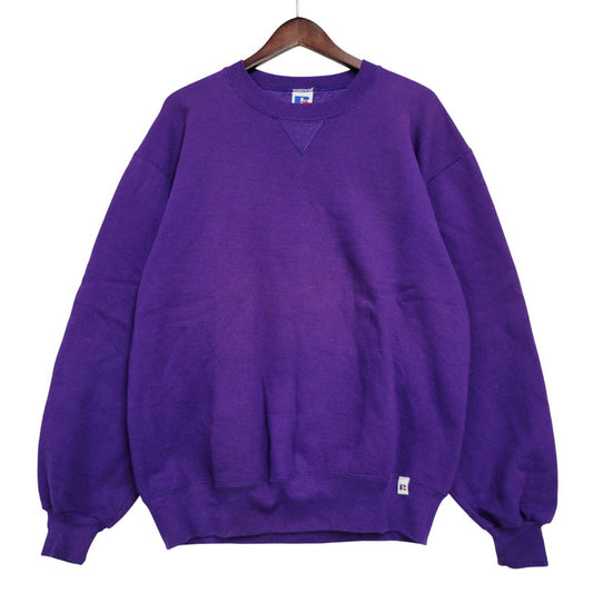 【中古品】【メンズ】 RUSSELL ラッセル BLANK SWEAT SHIRT ブランク スウェットシャツ USA製 トレーナー 長袖 トップス 146-260216-as-16-izu サイズ：L カラー：パープル 万代Net店