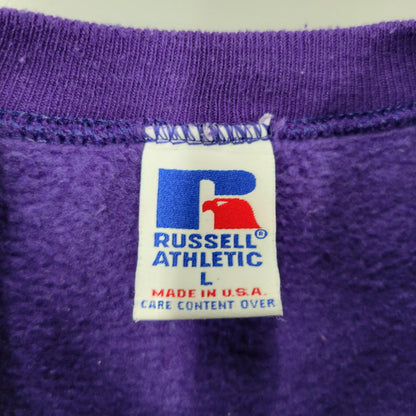 【中古品】【メンズ】 RUSSELL ラッセル BLANK SWEAT SHIRT ブランク スウェットシャツ USA製 トレーナー 長袖 トップス 146-260216-as-16-izu サイズ：L カラー：パープル 万代Net店