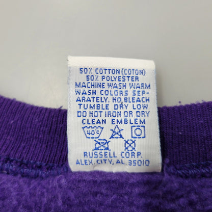 【中古品】【メンズ】 RUSSELL ラッセル BLANK SWEAT SHIRT ブランク スウェットシャツ USA製 トレーナー 長袖 トップス 146-260216-as-16-izu サイズ：L カラー：パープル 万代Net店