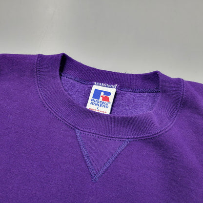 【中古品】【メンズ】 RUSSELL ラッセル BLANK SWEAT SHIRT ブランク スウェットシャツ USA製 トレーナー 長袖 トップス 146-260216-as-16-izu サイズ：L カラー：パープル 万代Net店
