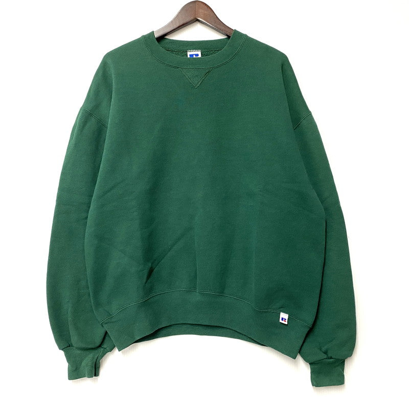 【中古品】【メンズ】 RUSSELL ラッセル BLANK SWEAT SHIRT ブランク スウェットシャツ USA製 トレーナー 長袖 トップス 146-260216-as-01-izu サイズ：L カラー：グリーン 万代Net店