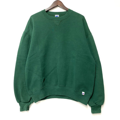 【中古品】【メンズ】 RUSSELL ラッセル BLANK SWEAT SHIRT ブランク スウェットシャツ USA製 トレーナー 長袖 トップス 146-260216-as-01-izu サイズ：L カラー：グリーン 万代Net店
