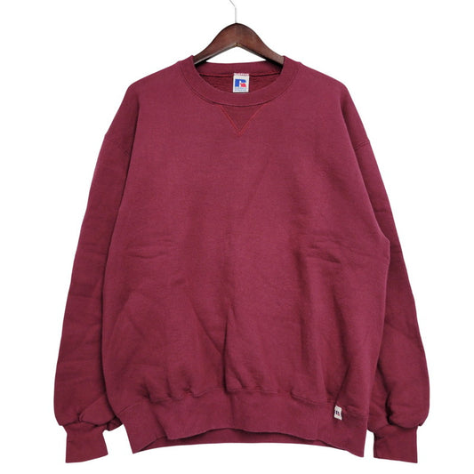 【中古品】【メンズ】 RUSSELL ラッセル BLANK SWEAT SHIRT ブランク スウェットシャツ USA製 トレーナー 長袖 トップス 146-260216-as-15-izu サイズ：L カラー：レッド系 万代Net店