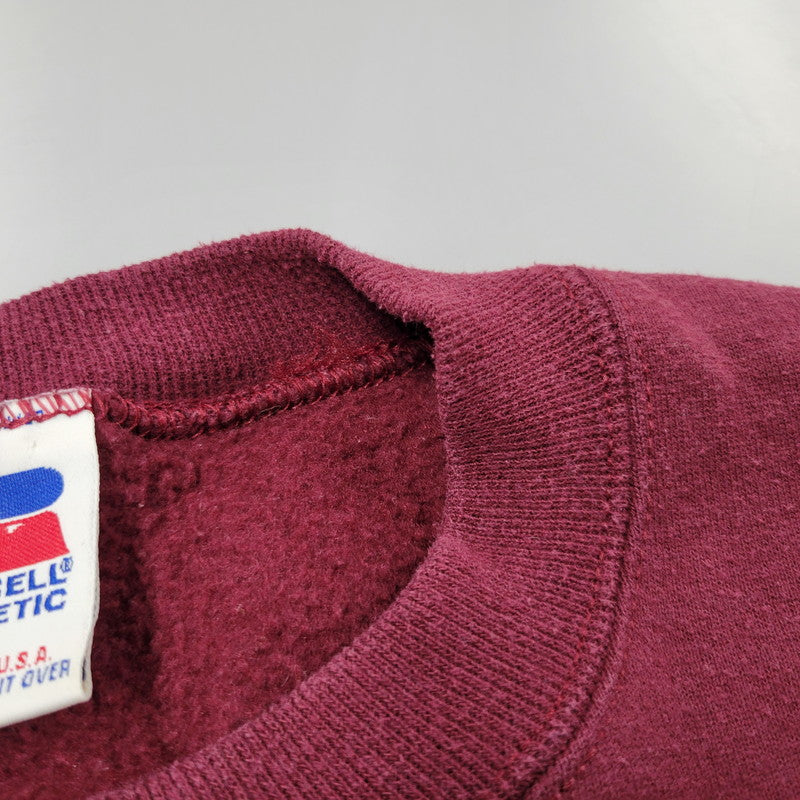 【中古品】【メンズ】 RUSSELL ラッセル BLANK SWEAT SHIRT ブランク スウェットシャツ USA製 トレーナー 長袖 トップス 146-260216-as-15-izu サイズ：L カラー：レッド系 万代Net店