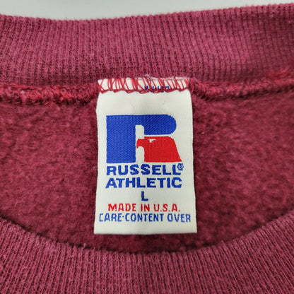 【中古品】【メンズ】 RUSSELL ラッセル BLANK SWEAT SHIRT ブランク スウェットシャツ USA製 トレーナー 長袖 トップス 146-260216-as-15-izu サイズ：L カラー：レッド系 万代Net店