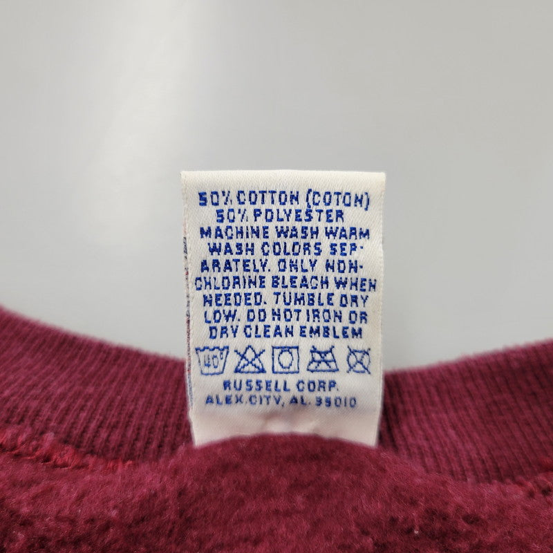 【中古品】【メンズ】 RUSSELL ラッセル BLANK SWEAT SHIRT ブランク スウェットシャツ USA製 トレーナー 長袖 トップス 146-260216-as-15-izu サイズ：L カラー：レッド系 万代Net店