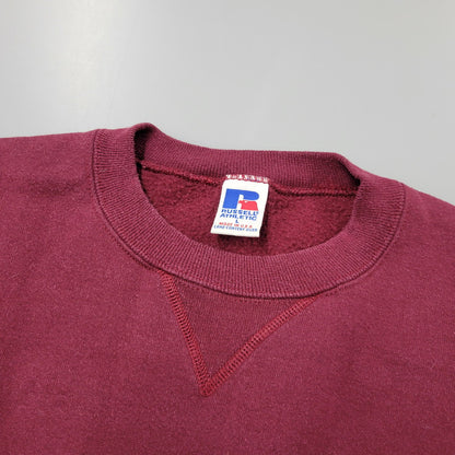 【中古品】【メンズ】 RUSSELL ラッセル BLANK SWEAT SHIRT ブランク スウェットシャツ USA製 トレーナー 長袖 トップス 146-260216-as-15-izu サイズ：L カラー：レッド系 万代Net店