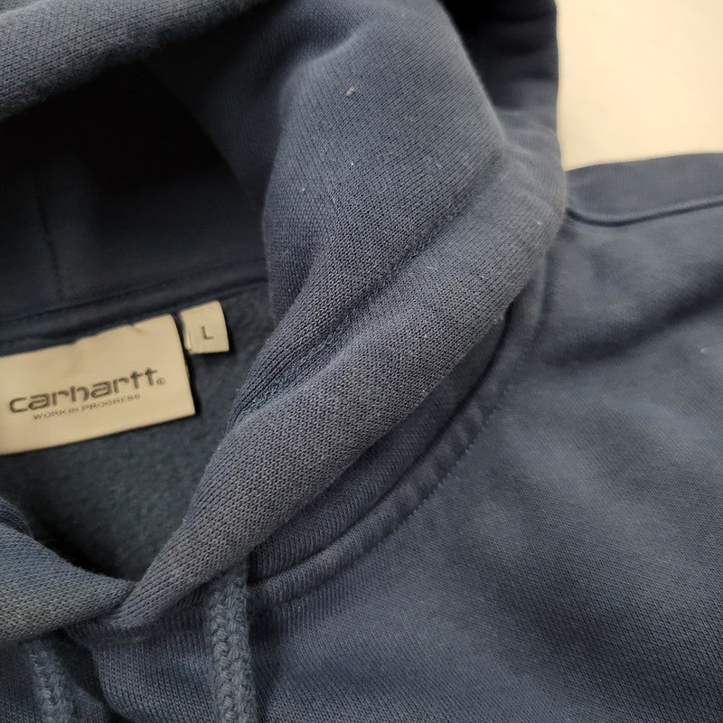 【中古品】【メンズ】 CARHARTT WIP カーハート ダブリューアイピー HOODED CARHARTT SWEAT I030547 フーデッド スウェット パーカー 長袖 トップス 142-260218-as-16-izu サイズ：L カラー：ネイビー 万代Net店