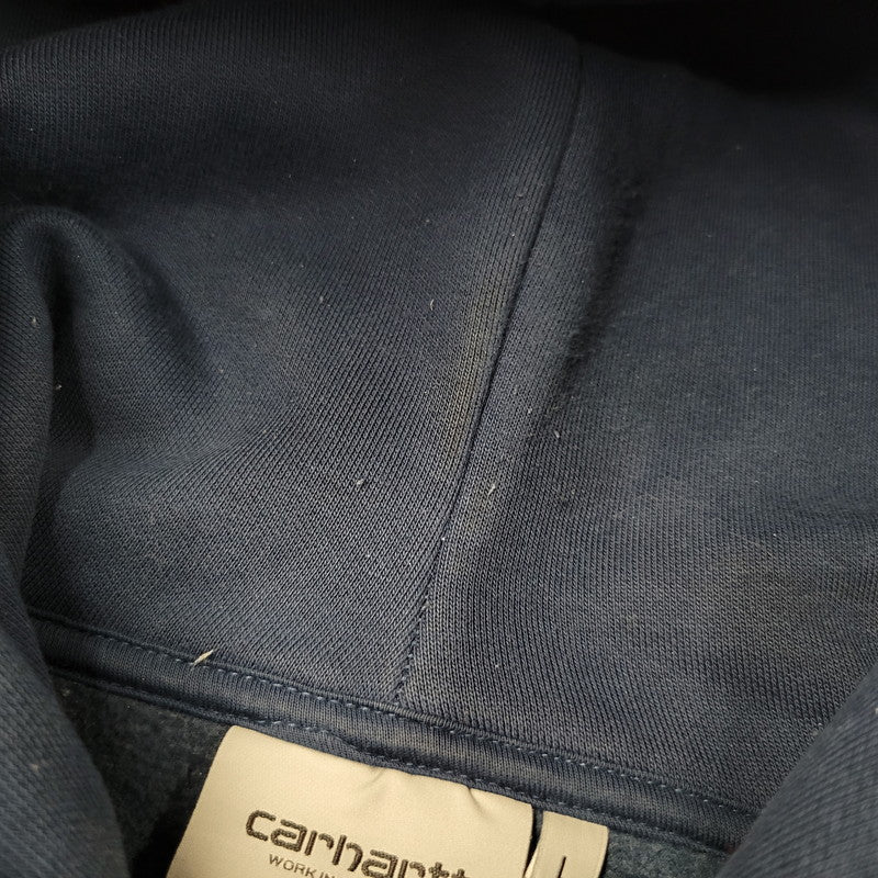 【中古品】【メンズ】 CARHARTT WIP カーハート ダブリューアイピー HOODED CARHARTT SWEAT I030547 フーデッド スウェット パーカー 長袖 トップス 142-260218-as-16-izu サイズ：L カラー：ネイビー 万代Net店