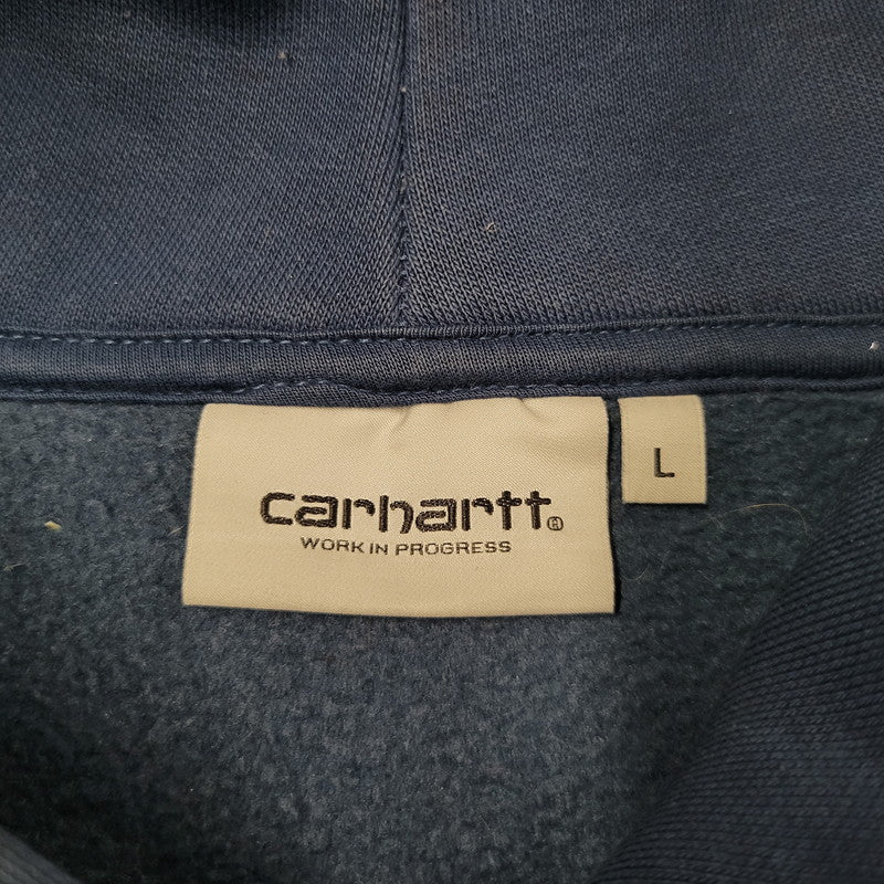 【中古品】【メンズ】 CARHARTT WIP カーハート ダブリューアイピー HOODED CARHARTT SWEAT I030547 フーデッド スウェット パーカー 長袖 トップス 142-260218-as-16-izu サイズ：L カラー：ネイビー 万代Net店