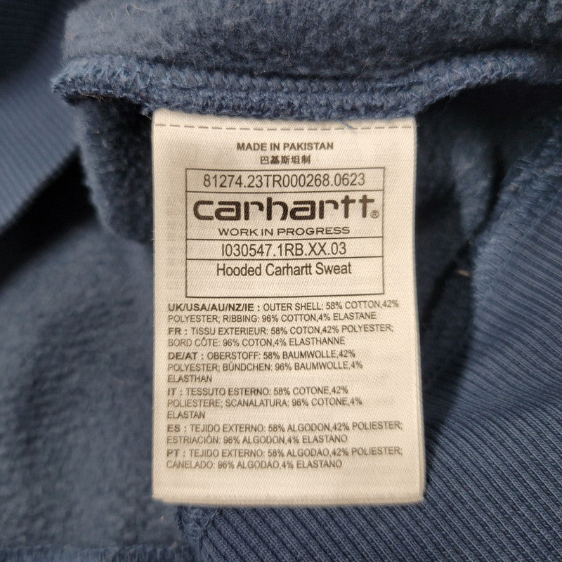 【中古品】【メンズ】 CARHARTT WIP カーハート ダブリューアイピー HOODED CARHARTT SWEAT I030547 フーデッド スウェット パーカー 長袖 トップス 142-260218-as-16-izu サイズ：L カラー：ネイビー 万代Net店