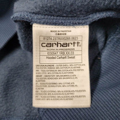 【中古品】【メンズ】 CARHARTT WIP カーハート ダブリューアイピー HOODED CARHARTT SWEAT I030547 フーデッド スウェット パーカー 長袖 トップス 142-260218-as-16-izu サイズ：L カラー：ネイビー 万代Net店