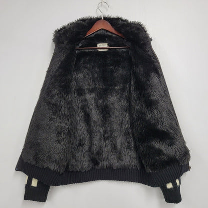 【中古品】【メンズ】 SKULL FUR KNIT JACKET スカル ファー ニット ジャケット アウター 145-260216-as-23-izu サイズ：M カラー：ブラック 万代Net店