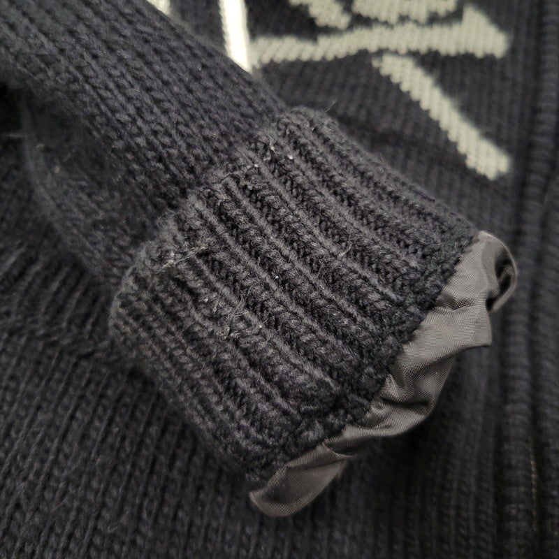 【中古品】【メンズ】 SKULL FUR KNIT JACKET スカル ファー ニット ジャケット アウター 145-260216-as-23-izu サイズ：M カラー：ブラック 万代Net店