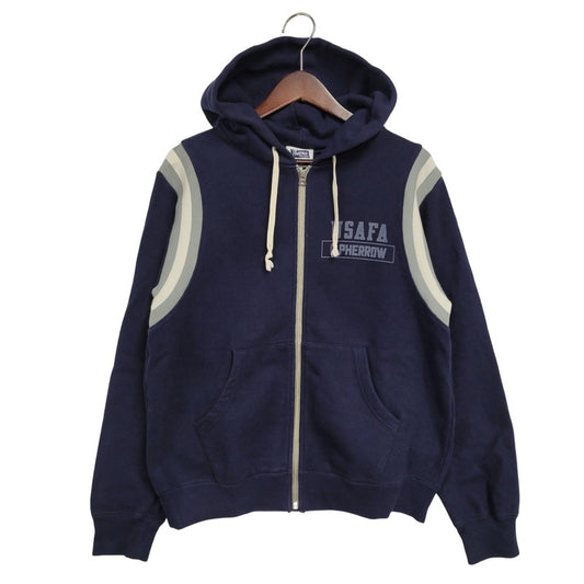 【中古品】【メンズ】 USAFA ZIP UP HOODED SWEATSHIRT ジップアップ フーデッド スウェットシャツ パーカー 長袖 トップス 145-260218-as-05-izu サイズ：38 カラー：ネイビー 万代Net店