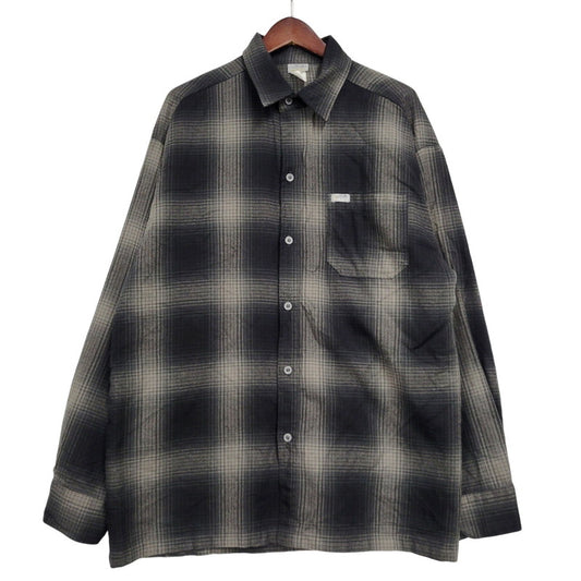 【中古品】【メンズ】 CALTOP キャルトップ OMBRE CHECK LS SHIRT オンブレ チェック ロングスリーブ シャツ USA製 長袖 トップス 146-260218-as-14-izu サイズ：L カラー：ブラック系 万代Net店
