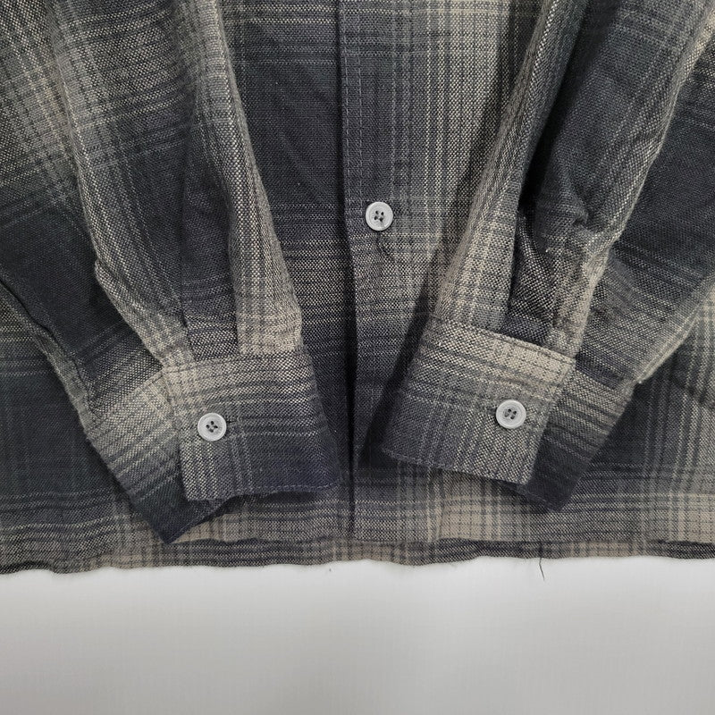 【中古品】【メンズ】 CALTOP キャルトップ OMBRE CHECK LS SHIRT オンブレ チェック ロングスリーブ シャツ USA製 長袖 トップス 146-260218-as-14-izu サイズ：L カラー：ブラック系 万代Net店