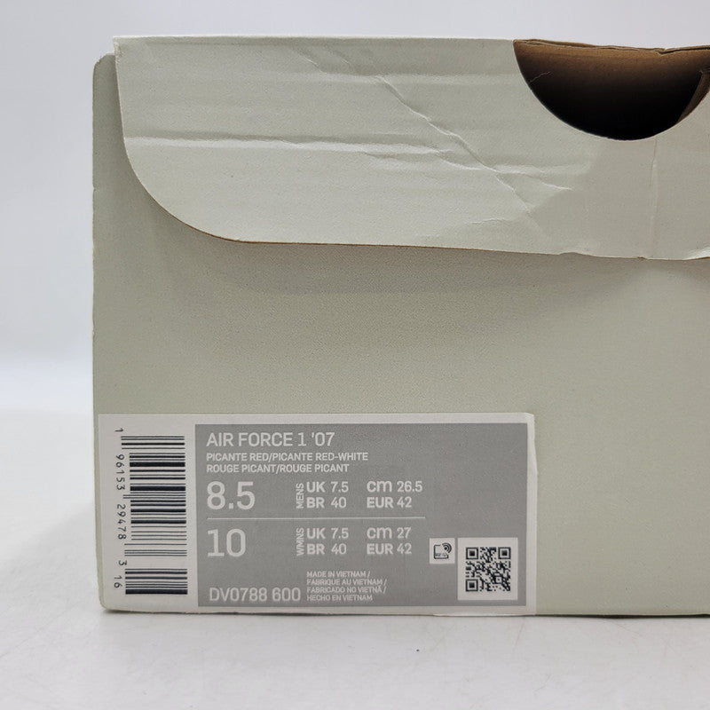 【中古品】【メンズ】 NIKE DV0788-600 AIR FORCEエアフォースワン 1 LOWロー'07スニーカー 靴 160-260218-mh-01-izu サイズ：26.5cm カラー：Picante Red / Picante Red-White（ピカンテレッド / ピカンテレッド-ホワイト） 万代Net店