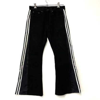 【中古品】【メンズ】 USED ユーズド DOCKING DENIM TRACK PANTS ドッキング デニム トラック パンツ ズボン ボトムス 158-260216-ya-11-izu サイズ：下記参照 カラー：BLACK 万代Net店