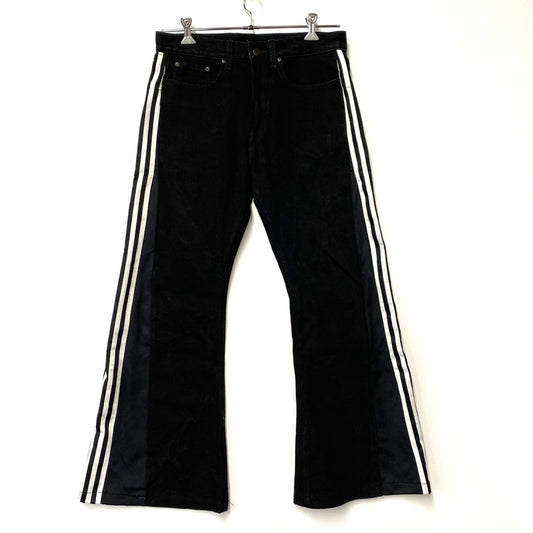 【中古品】【メンズ】 USED ユーズド DOCKING DENIM TRACK PANTS ドッキング デニム トラック パンツ ズボン ボトムス 158-260216-ya-11-izu サイズ：下記参照 カラー：BLACK 万代Net店
