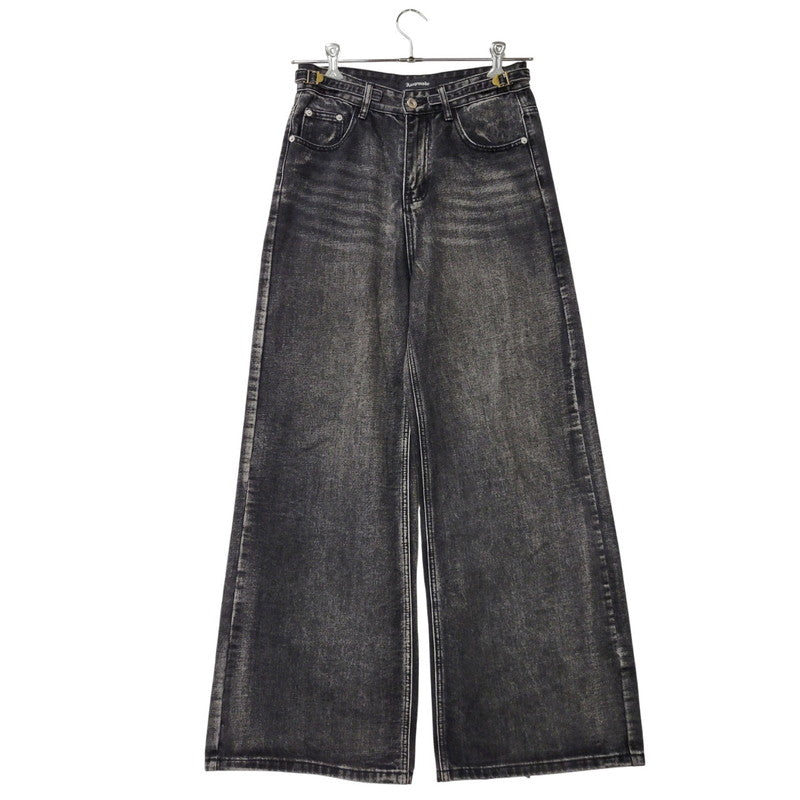 【中古品】【メンズ】 ASAPMODE エイサップモード WIDE DENIM PANTS ワイドデニムパンツ ボトムス 152-260218-as-21-izu サイズ：S カラー：ブラック 万代Net店