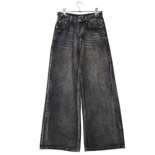 【中古品】【メンズ】 ASAPMODE エイサップモード WIDE DENIM PANTS ワイドデニムパンツ ボトムス 152-260218-as-21-izu サイズ：S カラー：ブラック 万代Net店