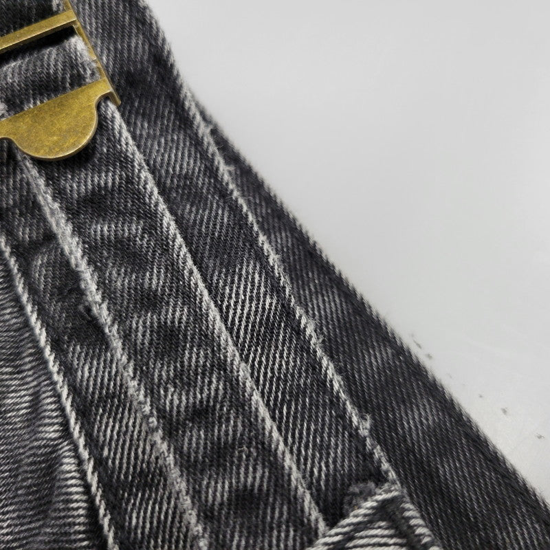 【中古品】【メンズ】 ASAPMODE エイサップモード WIDE DENIM PANTS ワイドデニムパンツ ボトムス 152-260218-as-21-izu サイズ：S カラー：ブラック 万代Net店