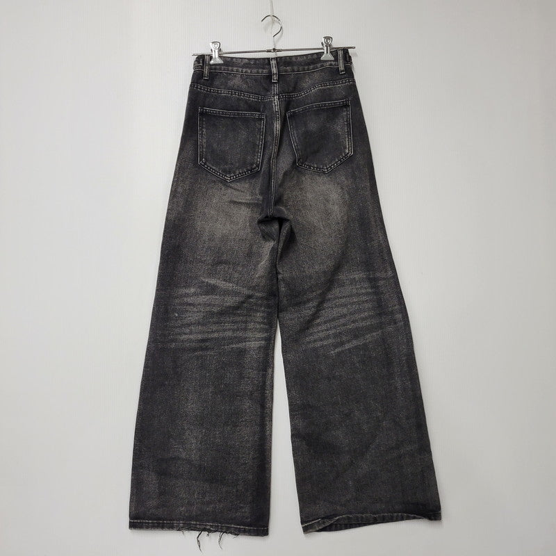 【中古品】【メンズ】 ASAPMODE エイサップモード WIDE DENIM PANTS ワイドデニムパンツ ボトムス 152-260218-as-21-izu サイズ：S カラー：ブラック 万代Net店