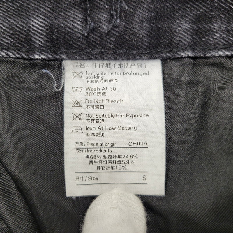 【中古品】【メンズ】 ASAPMODE エイサップモード WIDE DENIM PANTS ワイドデニムパンツ ボトムス 152-260218-as-21-izu サイズ：S カラー：ブラック 万代Net店