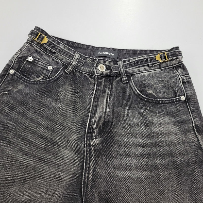 【中古品】【メンズ】 ASAPMODE エイサップモード WIDE DENIM PANTS ワイドデニムパンツ ボトムス 152-260218-as-21-izu サイズ：S カラー：ブラック 万代Net店