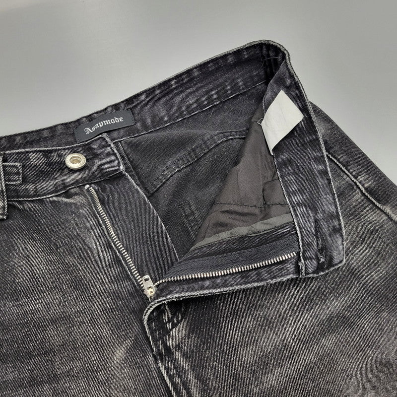 【中古品】【メンズ】 ASAPMODE エイサップモード WIDE DENIM PANTS ワイドデニムパンツ ボトムス 152-260218-as-21-izu サイズ：S カラー：ブラック 万代Net店