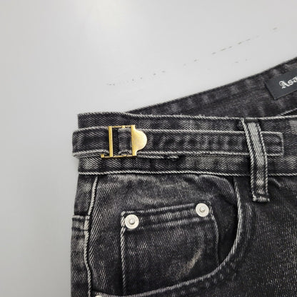 【中古品】【メンズ】 ASAPMODE エイサップモード WIDE DENIM PANTS ワイドデニムパンツ ボトムス 152-260218-as-21-izu サイズ：S カラー：ブラック 万代Net店