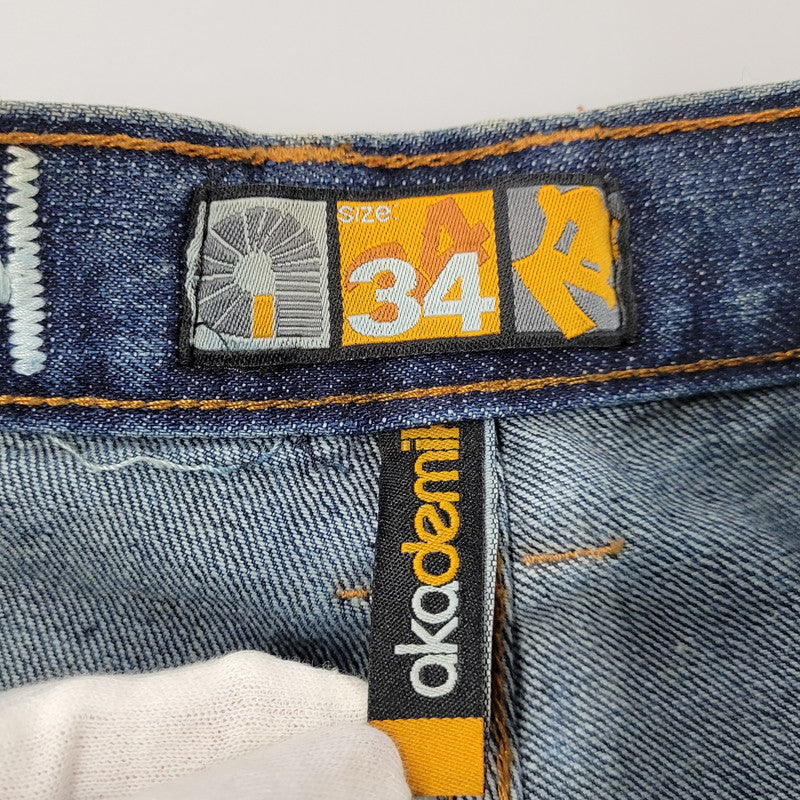 【中古品】【メンズ】 akademiks アカデミクス BUGGY DENIM PANTS バギーデニムパンツ ボトムス 157-260218-as-10-izu サイズ：34 カラー：インディゴ 万代Net店