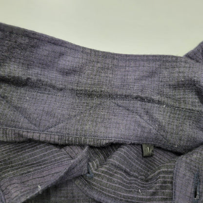 【中古品】【メンズ】 COMOLI コモリ WOOL SILK WORK SHIRT ウール シルク ワーク シャツ トップス 140-260221-kh-05-izu サイズ：1 カラー：ネイビー×ブラック 万代Net店