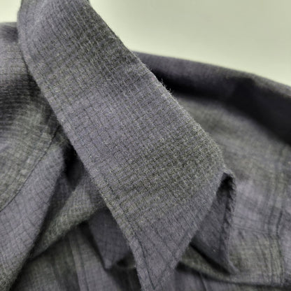 【中古品】【メンズ】 COMOLI コモリ WOOL SILK WORK SHIRT ウール シルク ワーク シャツ トップス 140-260221-kh-05-izu サイズ：1 カラー：ネイビー×ブラック 万代Net店