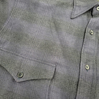 【中古品】【メンズ】 COMOLI コモリ WOOL SILK WORK SHIRT ウール シルク ワーク シャツ トップス 140-260221-kh-05-izu サイズ：1 カラー：ネイビー×ブラック 万代Net店