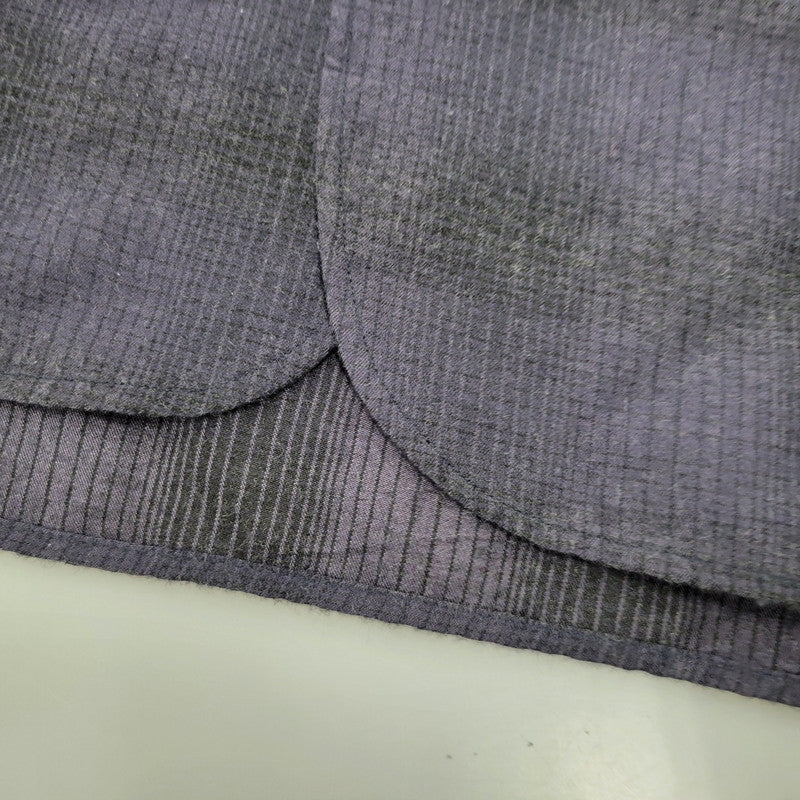 【中古品】【メンズ】 COMOLI コモリ WOOL SILK WORK SHIRT ウール シルク ワーク シャツ トップス 140-260221-kh-05-izu サイズ：1 カラー：ネイビー×ブラック 万代Net店