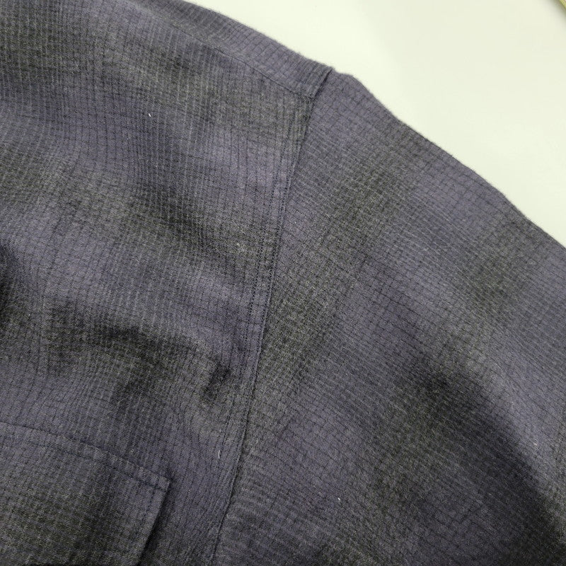 【中古品】【メンズ】 COMOLI コモリ WOOL SILK WORK SHIRT ウール シルク ワーク シャツ トップス 140-260221-kh-05-izu サイズ：1 カラー：ネイビー×ブラック 万代Net店