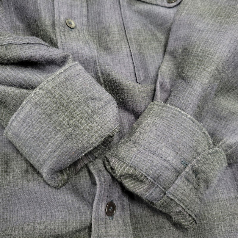 【中古品】【メンズ】 COMOLI コモリ WOOL SILK WORK SHIRT ウール シルク ワーク シャツ トップス 140-260221-kh-05-izu サイズ：1 カラー：ネイビー×ブラック 万代Net店