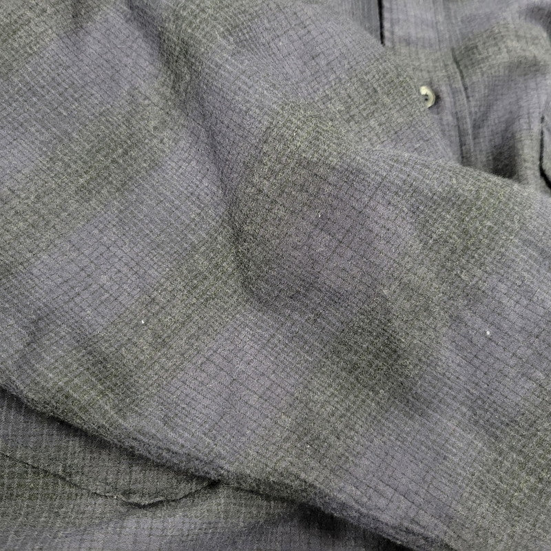 【中古品】【メンズ】 COMOLI コモリ WOOL SILK WORK SHIRT ウール シルク ワーク シャツ トップス 140-260221-kh-05-izu サイズ：1 カラー：ネイビー×ブラック 万代Net店