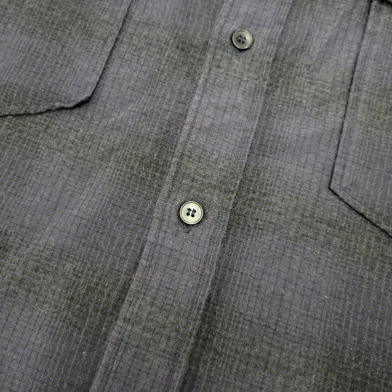【中古品】【メンズ】 COMOLI コモリ WOOL SILK WORK SHIRT ウール シルク ワーク シャツ トップス 140-260221-kh-05-izu サイズ：1 カラー：ネイビー×ブラック 万代Net店