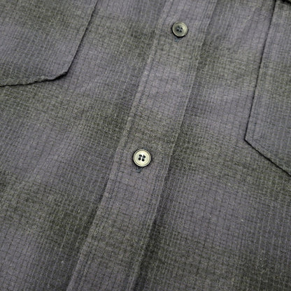 【中古品】【メンズ】 COMOLI コモリ WOOL SILK WORK SHIRT ウール シルク ワーク シャツ トップス 140-260221-kh-05-izu サイズ：1 カラー：ネイビー×ブラック 万代Net店