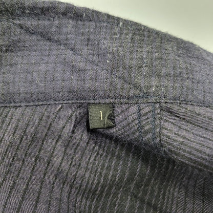【中古品】【メンズ】 COMOLI コモリ WOOL SILK WORK SHIRT ウール シルク ワーク シャツ トップス 140-260221-kh-05-izu サイズ：1 カラー：ネイビー×ブラック 万代Net店