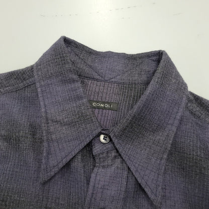【中古品】【メンズ】 COMOLI コモリ WOOL SILK WORK SHIRT ウール シルク ワーク シャツ トップス 140-260221-kh-05-izu サイズ：1 カラー：ネイビー×ブラック 万代Net店