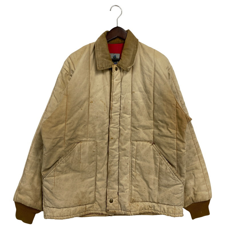 【現状渡し品】【メンズ】 ATOMIC GARAGE アトミックガレージ TALON ZIP CORDUROY COLLAR DUCK COVERALL JACKET タロンジップ コーデュロイ カラー ダック カバーオール ジャケット アウター 146-260312-kh-11-izu サイズ：L カラー：ベージュ 万代Net店