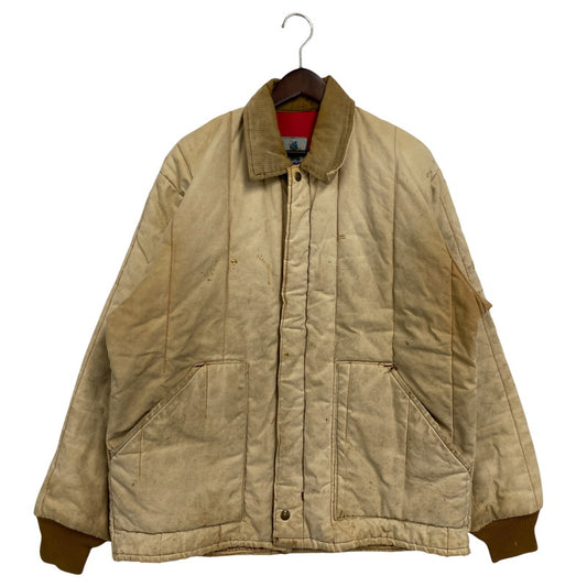 【現状渡し品】【メンズ】 ATOMIC GARAGE アトミックガレージ TALON ZIP CORDUROY COLLAR DUCK COVERALL JACKET タロンジップ コーデュロイ カラー ダック カバーオール ジャケット アウター 146-260312-kh-11-izu サイズ：L カラー：ベージュ 万代Net店