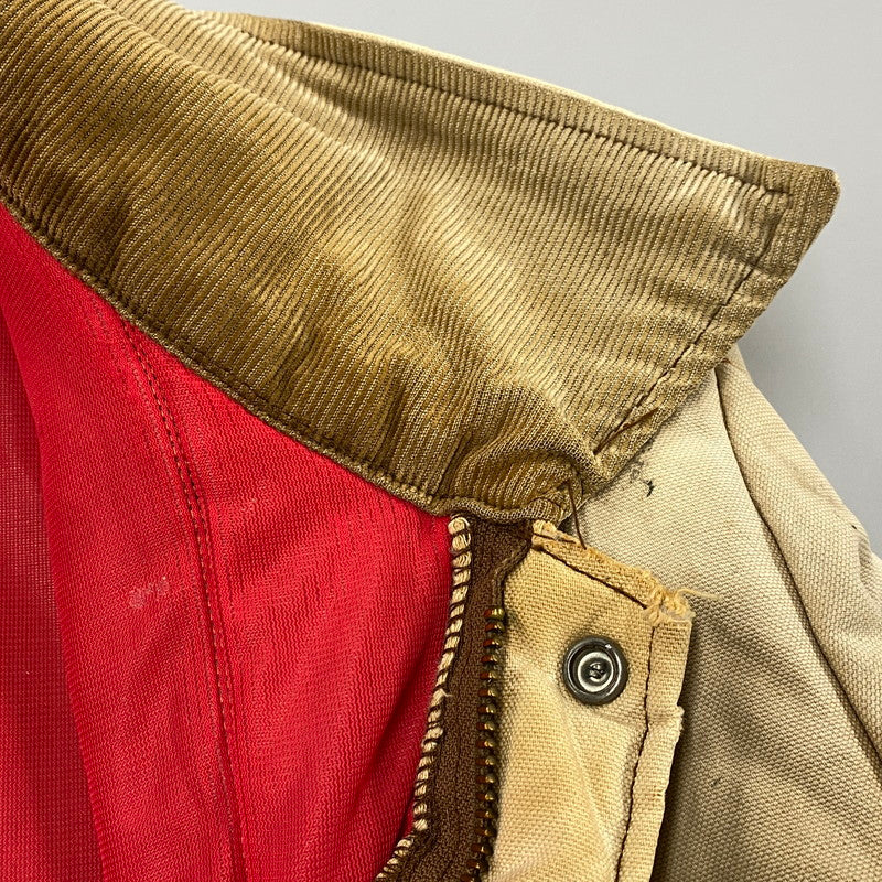 【現状渡し品】【メンズ】 ATOMIC GARAGE アトミックガレージ TALON ZIP CORDUROY COLLAR DUCK COVERALL JACKET タロンジップ コーデュロイ カラー ダック カバーオール ジャケット アウター 146-260312-kh-11-izu サイズ：L カラー：ベージュ 万代Net店