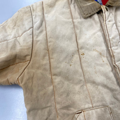 【現状渡し品】【メンズ】 ATOMIC GARAGE アトミックガレージ TALON ZIP CORDUROY COLLAR DUCK COVERALL JACKET タロンジップ コーデュロイ カラー ダック カバーオール ジャケット アウター 146-260312-kh-11-izu サイズ：L カラー：ベージュ 万代Net店